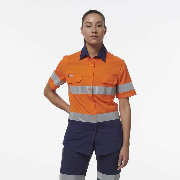 King Gee Women's Workcool Vented Reflective Short Sleeve Shirt - Shopica Pty Ltd