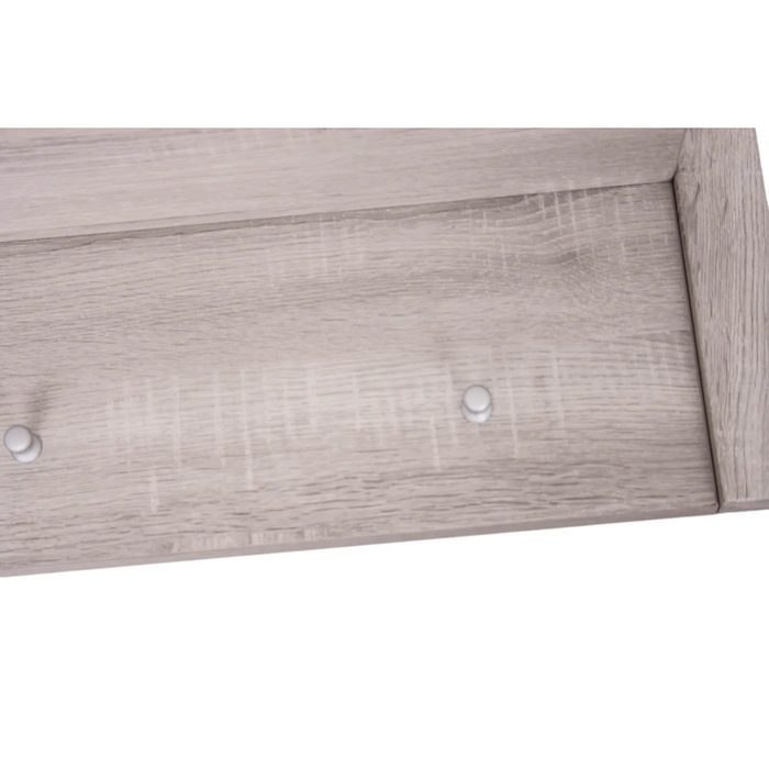 Close-up of the Love N Care Noble Wallshelf with its handy hanging knobs