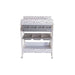 Adorable giraffe-themed Love N Care Omega Change Table fully set up with features displayed