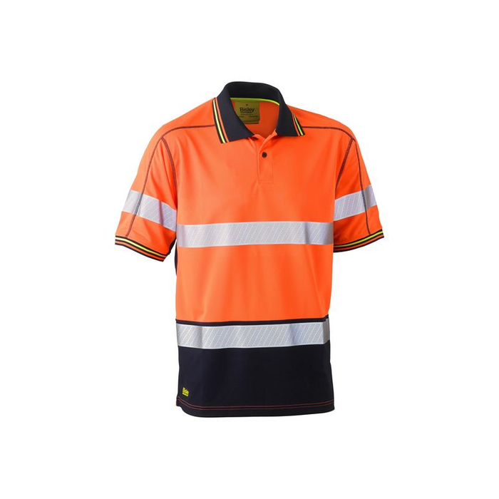 Bisley Taped Two Tone Hi Vis Polyester Mesh Short Sleeve 3M Reflective Tape Polo Shirt - Shopica Pty Ltd