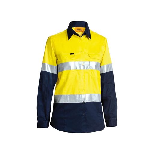 Bisley Women's Taped Hi Vis Cool Lightweight Long Sleeve Drill Shirt - Shopica Pty Ltd