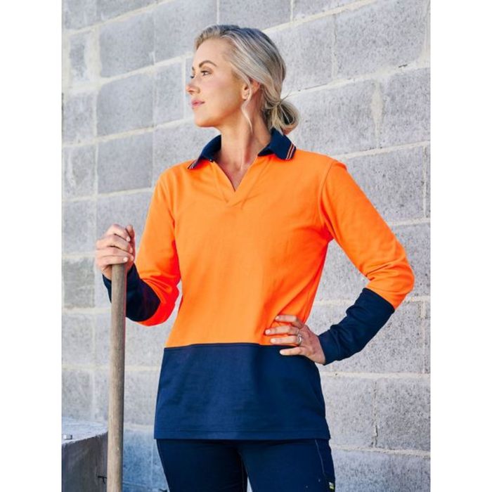 Bisley Women's Hi Vis V-neck Polo - Shopica Pty Ltd