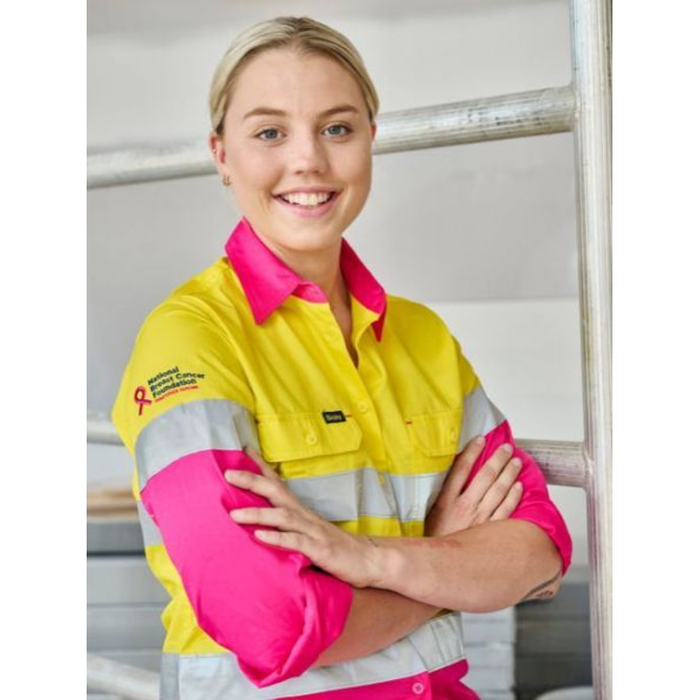 Bisley Women's Taped Hi Vis Cool Lightweight Long Sleeve Drill Shirt - Shopica Pty Ltd