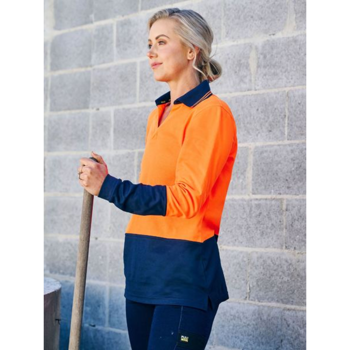 Bisley Women's Hi Vis V-neck Polo - Shopica Pty Ltd