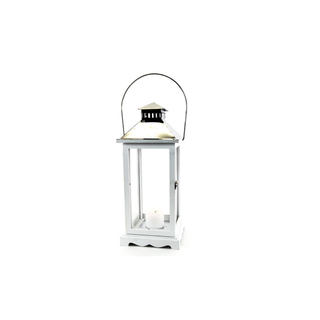 39cm Rustic Charm Wooden Lantern