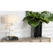 Close-up of the sophisticated white marble base of the Mirror Hall Lamp.