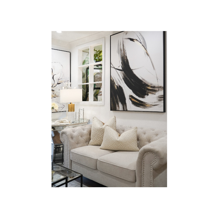 Golden Modern Pattern White Base Elegant Cushion - Shopica Pty Ltd