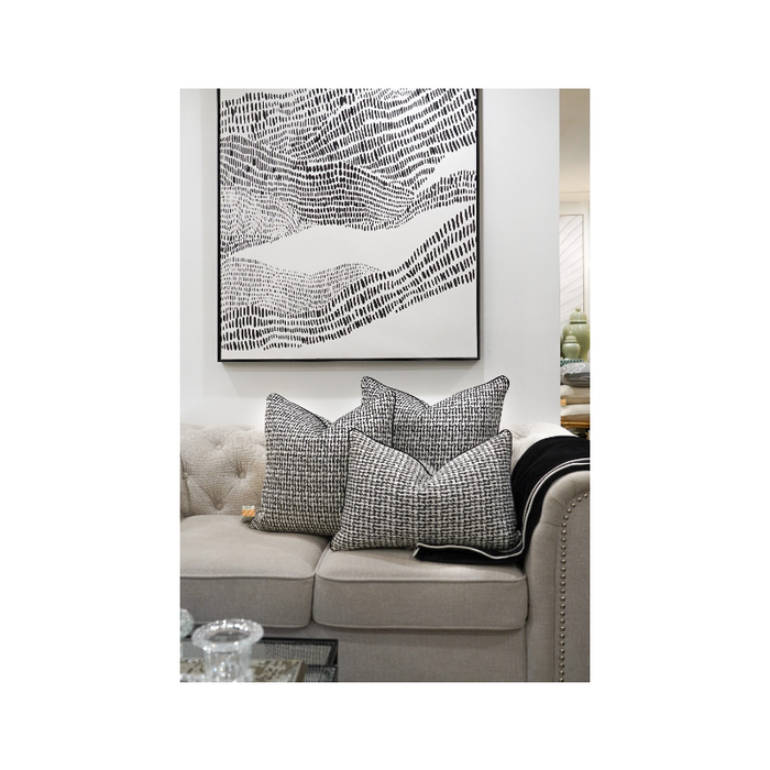 Black And White Woven Rectangle Cushion - Shopica Pty Ltd