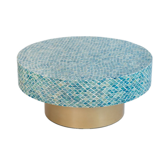 Azure and Gold: A Daring Combination for Contemporary Spaces - Round Coffee Table