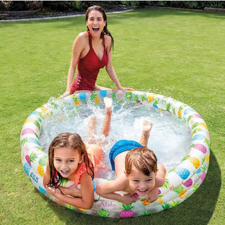 Kids Playing In Intex Pineapple Splash Pool