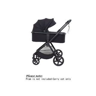 Love N Care Phantom Stroller Black Carry Cot Side View in pram