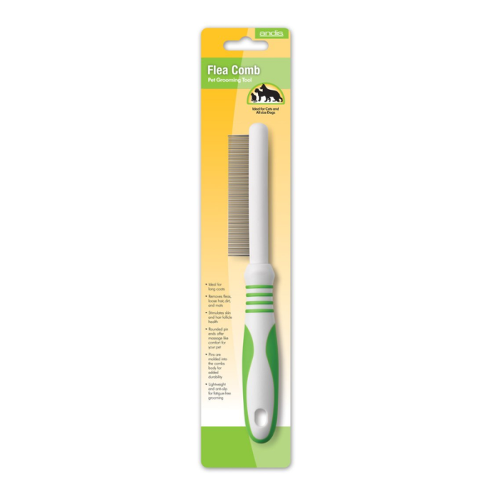 Andis Flea Comb White Lime Green
