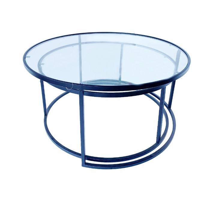 Stylish and space-saving Bella Round Nesting Tables in sophisticated black, a must-have for contemporary interiors