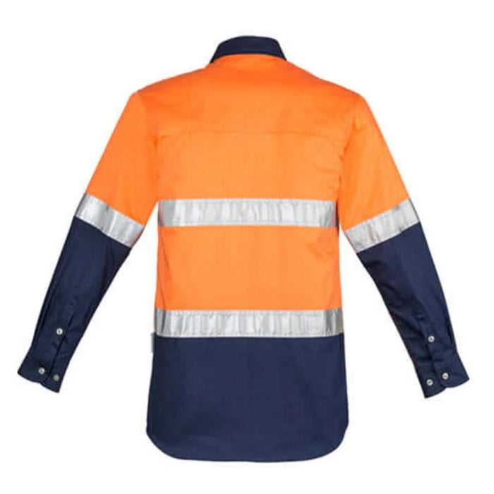 Syzmik Mens Hi Vis Spliced Industrial Shirt Day/Night 3M Hoop Taped Long Sleeve - Shopica Pty Ltd