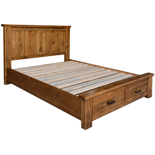 Outback Bed Kit in Rustic Oak with Tallboy & Bedside Bedroom Suite
