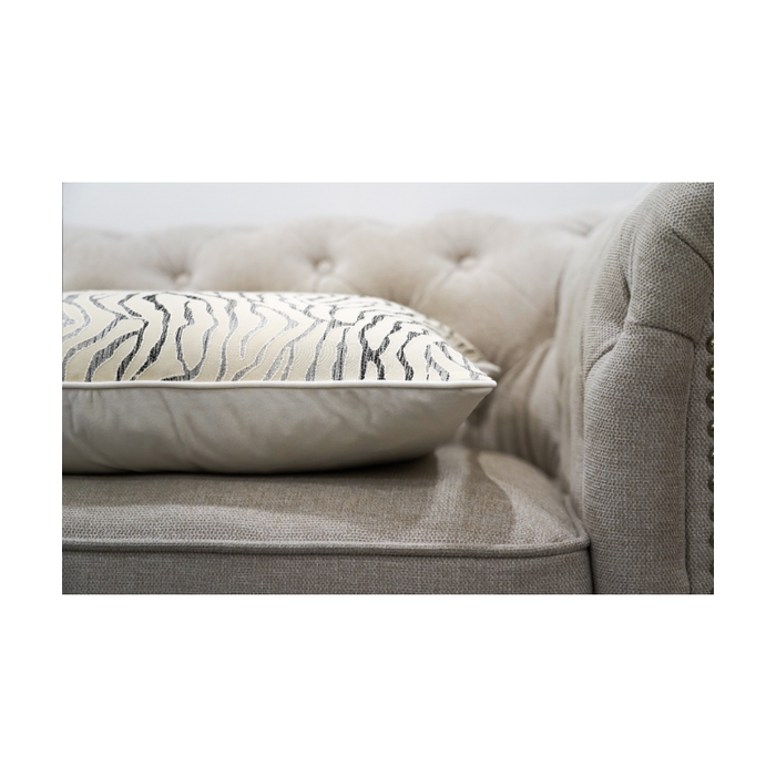 White Beige Black And Grey Zebra Cushion - Duck Feather Insert