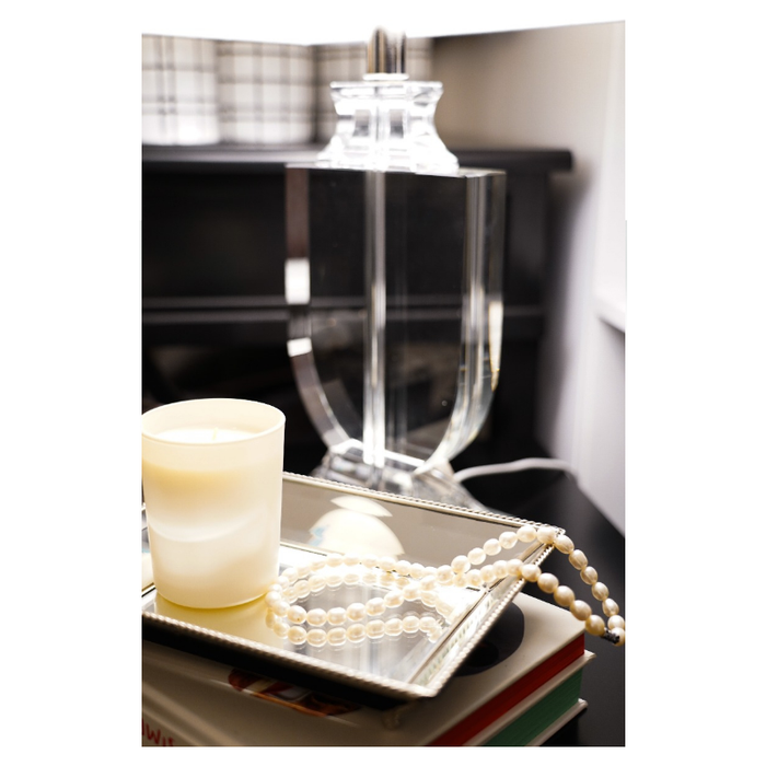 Chic mirror tray reflecting sophistication in home decor