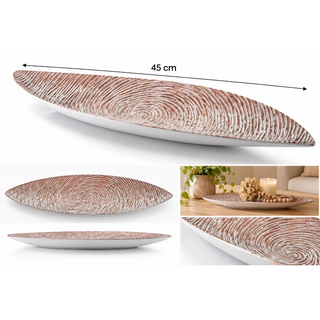 45cm rose metallic platter dimensions top and side views spiral close up and coffee table view
