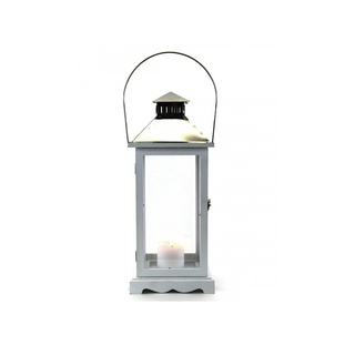 49cm Rustic Charm Wooden Lantern