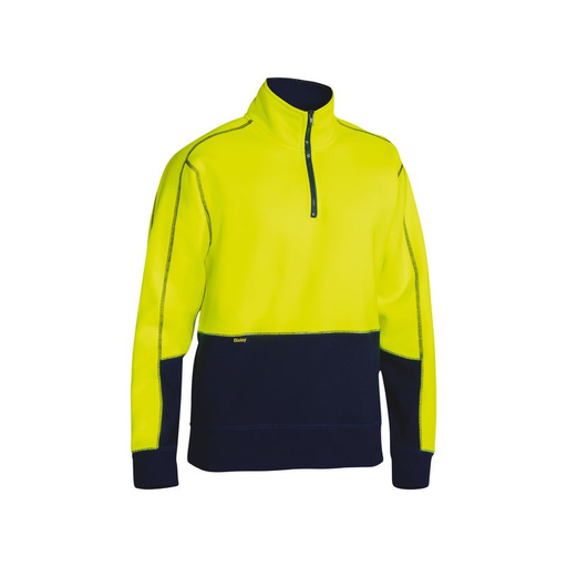 Bisley Hi Vis Fleece Pullover Half Zip Tradie Jumper - Shopica Pty Ltd