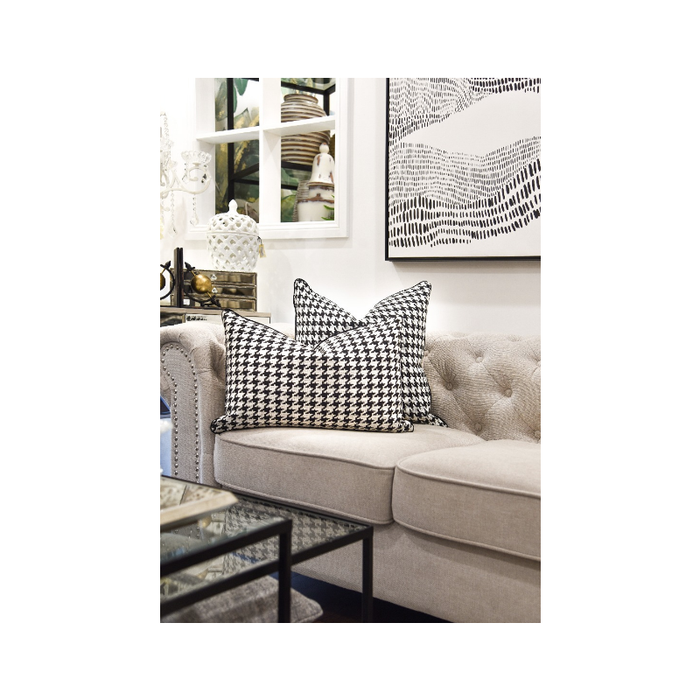 Unveil Sophistication: Houndstooth Print Woven Modern Cushion - Shopica Pty Ltd
