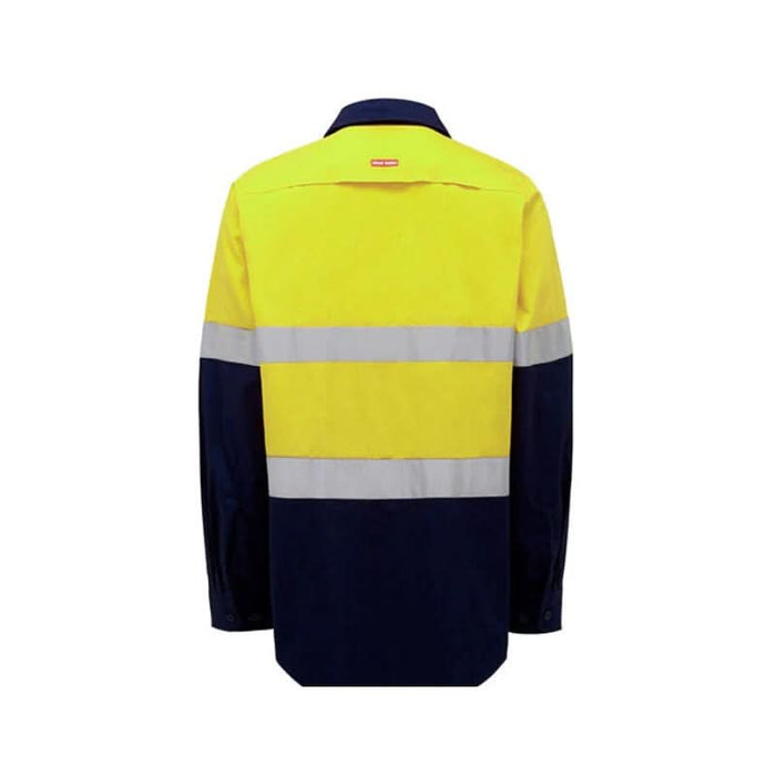 Hard Yakka Long Sleeve Hi Vis Light Weight 2 Tone Ventilated Shirt With 3M Reflective Tape - Shopica Pty Ltd