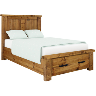 Outback Bed Kit in Rustic Oak with Tallboy & Bedside Bedroom Suite 