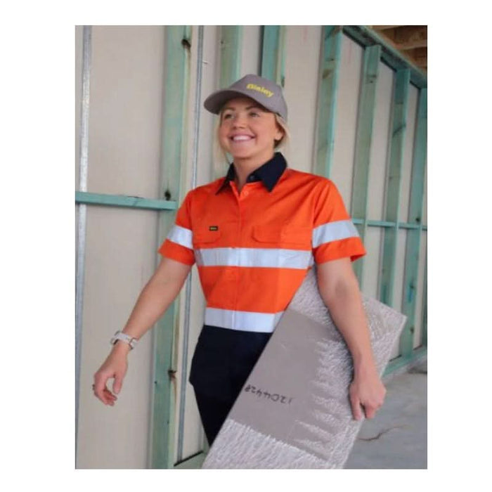 Bisley Women's Taped Hi Vis Cool Lightweight Drill Shirt - Shopica Pty Ltd