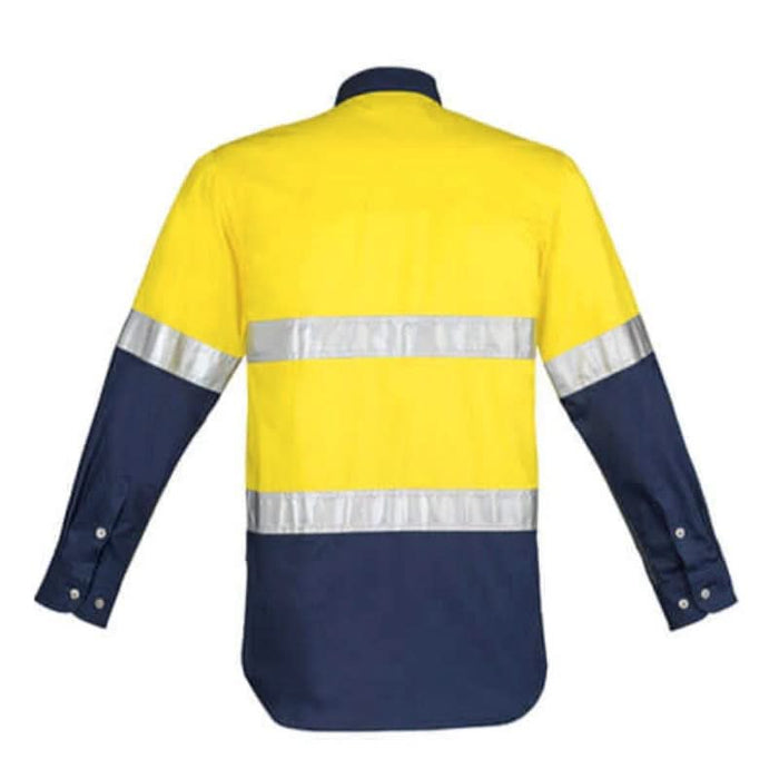 Syzmik Mens Hi Vis Spliced Industrial Shirt Day/Night 3M Hoop Taped Long Sleeve - Shopica Pty Ltd