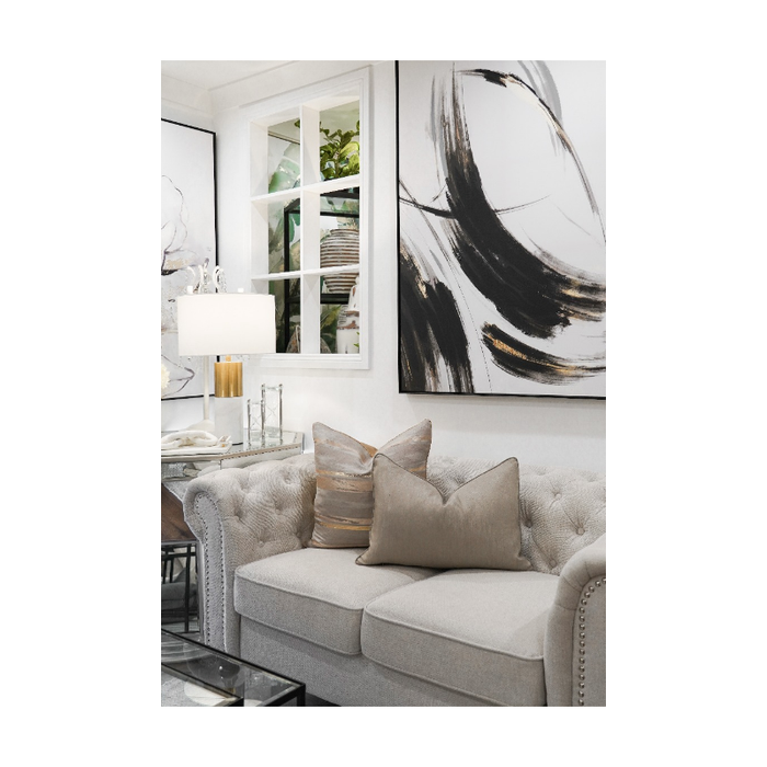 Copper StripyRoads Golden Earthy Grey Modern Cushion - Shopica Pty Ltd