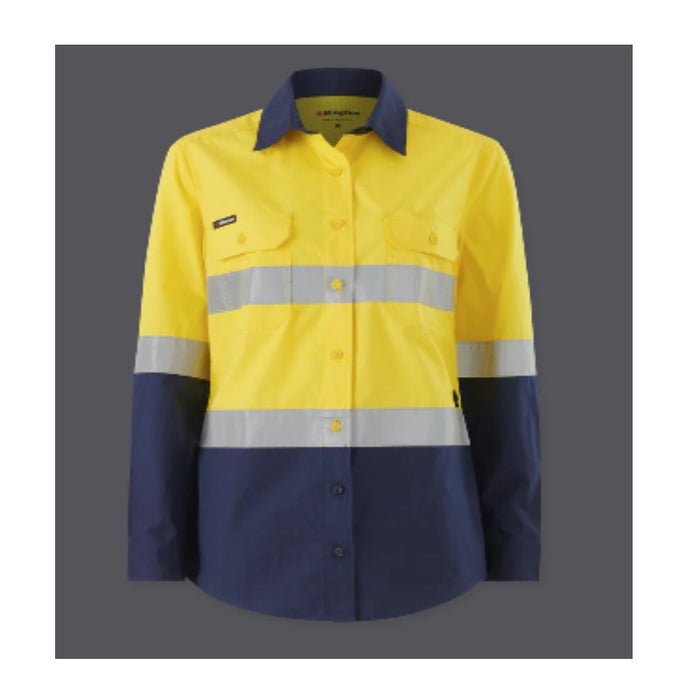 King Gee Women's Workcool Vented Spliced Shirt Taped Long Sleeve - Shopica Pty Ltd