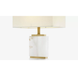 Illuminate your reading nook with the serene light from our Mirror Hall White Marble Lamp.