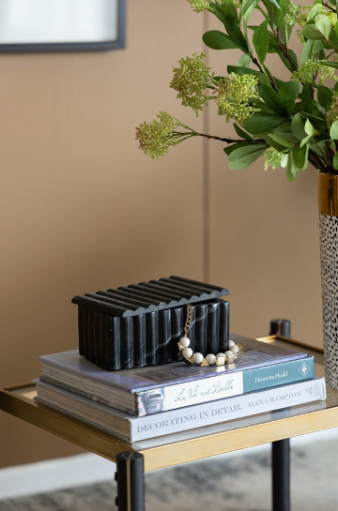 Black Marble Jewellery Box On books