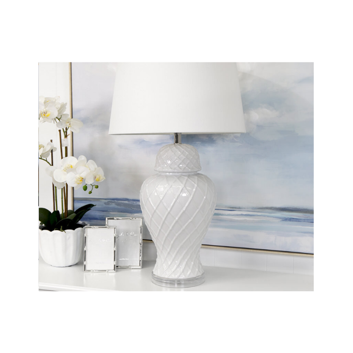 Artistically crafted Bay Water Lamp on display