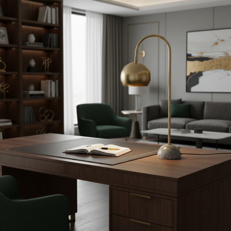 The Boutique Gold Brass Table Lamp: Illuminate Your Aspirations