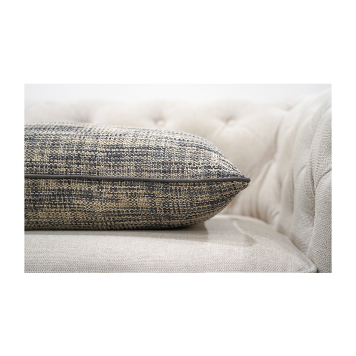 Sophisticated Serenity: Grey Cotton Classic Pattern Feather Cushion - Shopica Pty Ltd