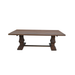 Close-up of the textured and distressed finish on Athena dining set's table and bench