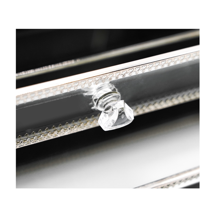 Luxurious silver bevelled box for stylish accessory organization