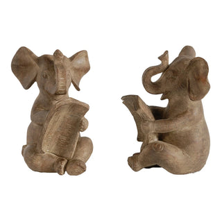 Reading Elephant Bookend Set