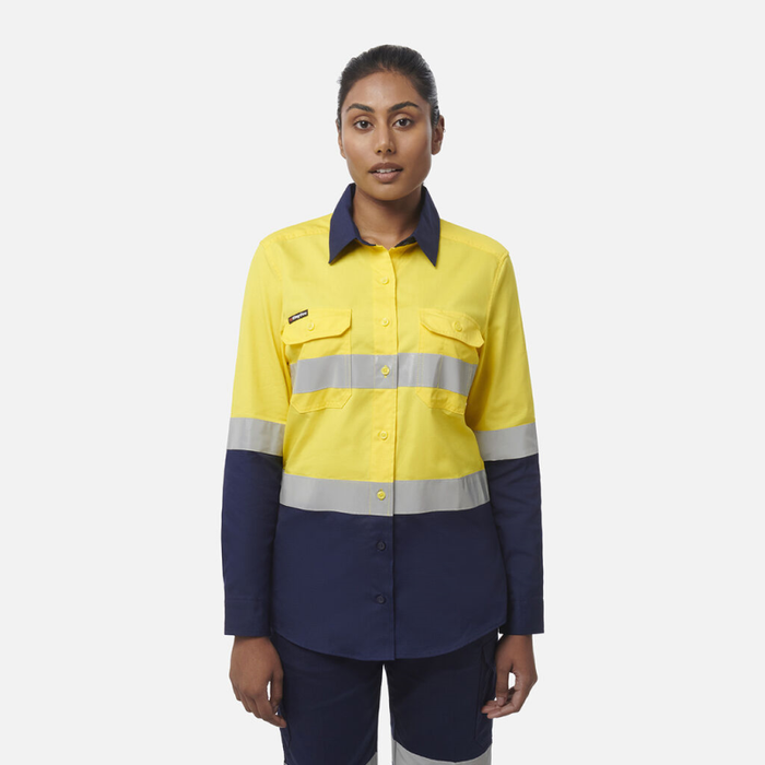 King Gee Women's Workcool Vented Spliced Shirt Taped Long Sleeve - Shopica Pty Ltd