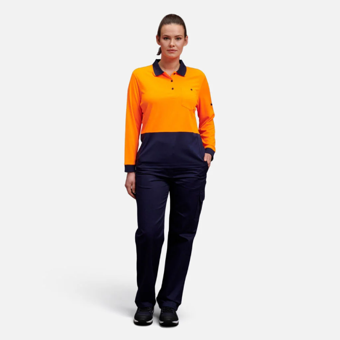 King Gee HyperFreeze Women's Spliced Polo Long Sleeve - Shopica Pty Ltd