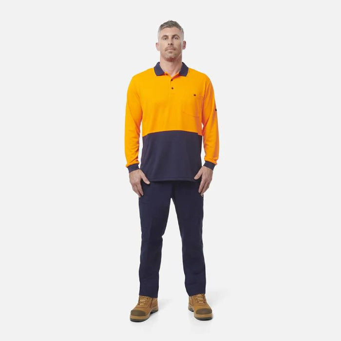 King Gee Hyperfreeze Spliced Long Sleeve Polo - Shopica Pty Ltd