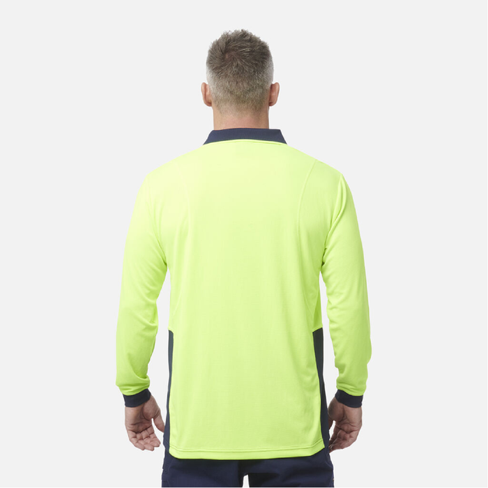 King Gee Hyperfreeze Spliced Long Sleeve Polo - Shopica Pty Ltd