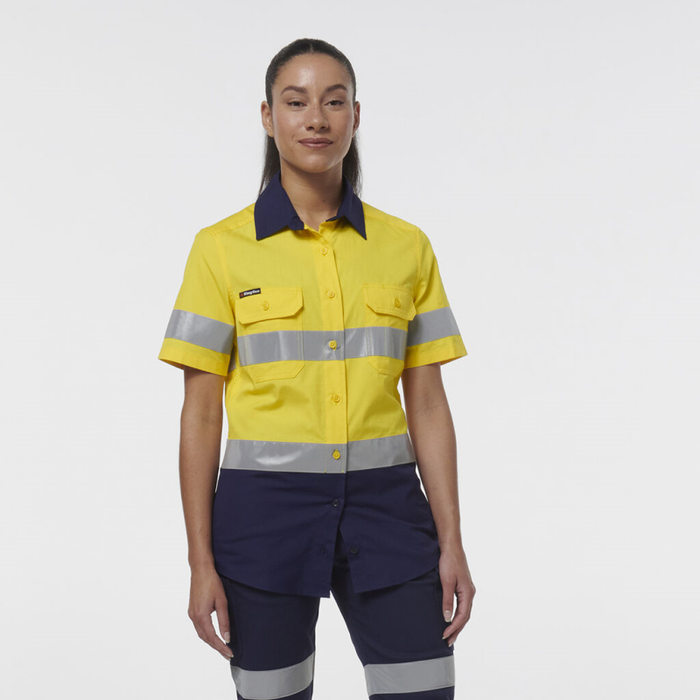 King Gee Women's Workcool Vented Reflective Short Sleeve Shirt - Shopica Pty Ltd