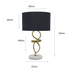 Abstract Lamp showing 55 cm height, 33 cm width, and 15 cm base measurements.