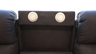 Academy Home Theatre 4 Recliners & 2 Consoles Fabric Black Lounge MKII Close-up