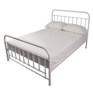 Akira Double Metal Bed in Timeless White Side Profile
