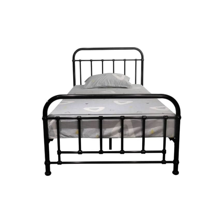 Akira King Single Metal Bed in Versatile Black