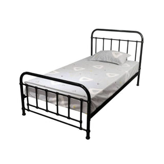 Akira King Single Metal Bed in Versatile Black Side Profile