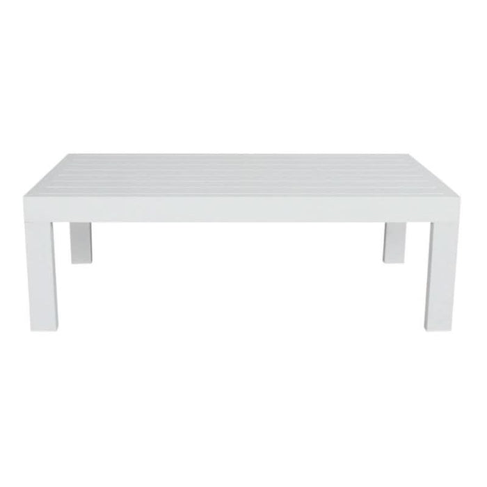 Alfresco Elegance White Artemis Outdoor Coffee Table Close Up Look